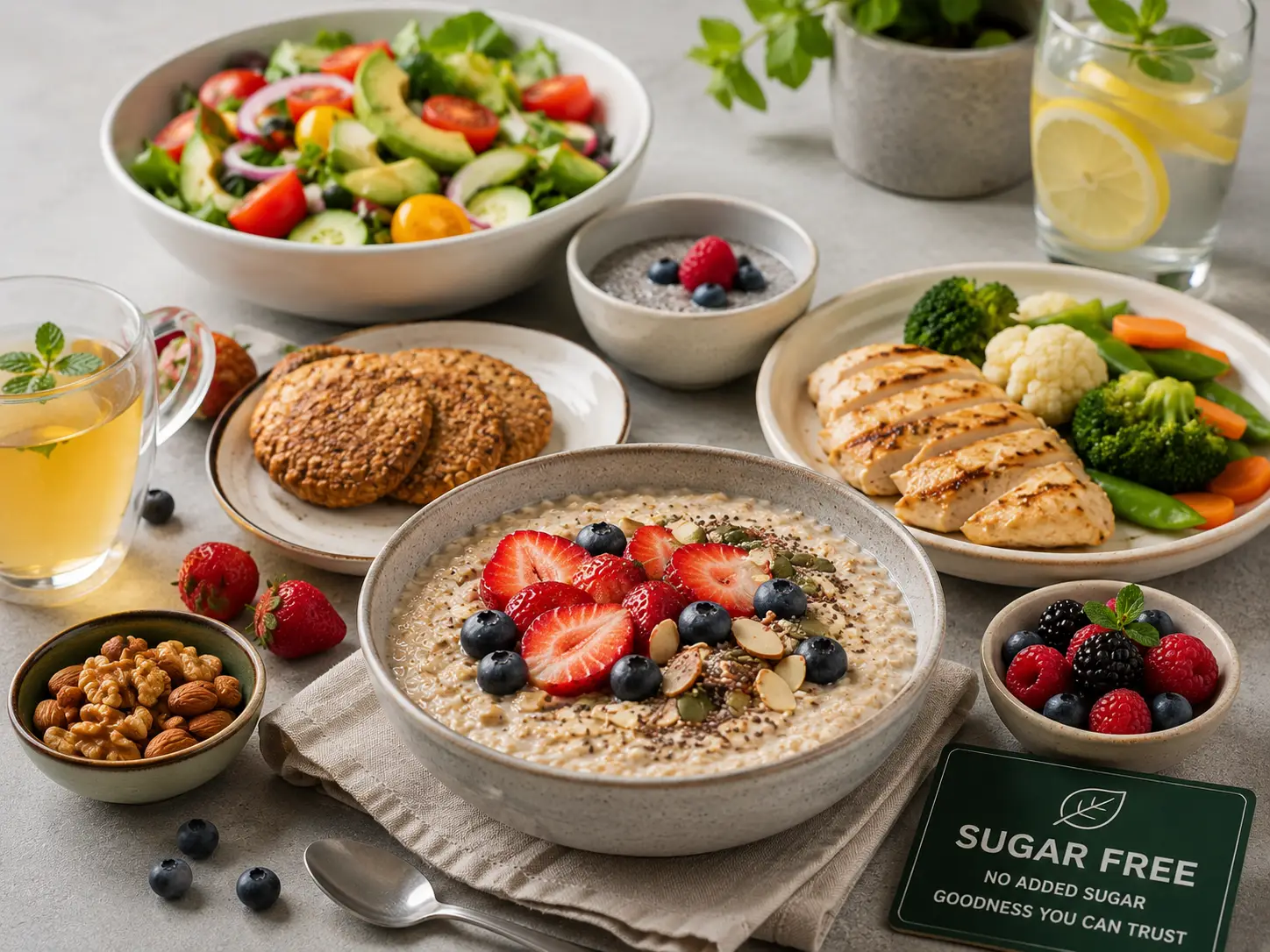 Sugar free food options by AQ Meal Karachi