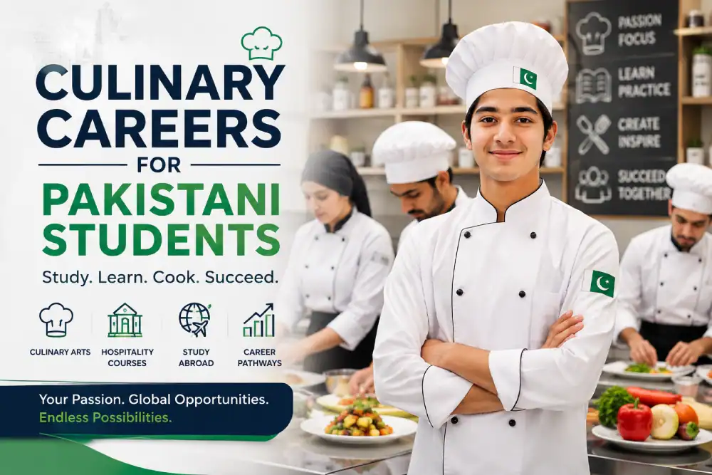 Pakistani culinary student training in a professional kitchen